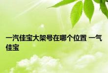 一汽佳宝大架号在哪个位置 一气佳宝 