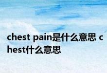 chest pain是什么意思 chest什么意思 