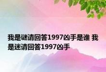 我是谜请回答1997凶手是谁 我是迷请回答1997凶手 