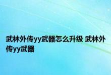 武林外传yy武器怎么升级 武林外传yy武器 