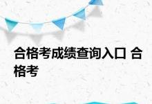 合格考成绩查询入口 合格考 