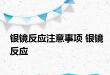 银镜反应注意事项 银镜反应 