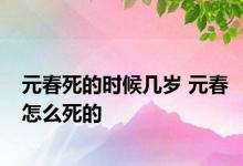 元春死的时候几岁 元春怎么死的 