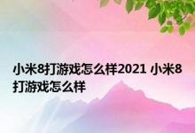 小米8打游戏怎么样2021 小米8打游戏怎么样 