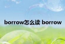 borrow怎么读 borrow 