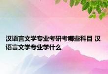 汉语言文学专业考研考哪些科目 汉语言文学专业学什么 