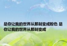 是你让我的世界从那刻变成粉色 是你让我的世界从那刻变成 