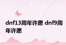 dnf13周年许愿 dnf9周年许愿 