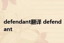 defendant翻译 defendant 