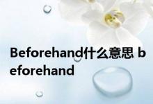 Beforehand什么意思 beforehand 