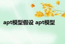 apt模型假设 apt模型 