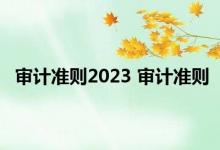 审计准则2023 审计准则 