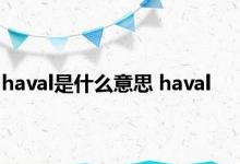 haval是什么意思 haval 