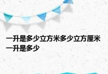 一升是多少立方米多少立方厘米 一升是多少 