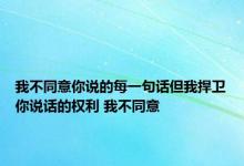 我不同意你说的每一句话但我捍卫你说话的权利 我不同意 