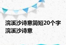 浣溪沙诗意简短20个字 浣溪沙诗意 