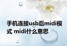 手机连接usb后midi模式 midi什么意思 