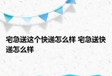 宅急送这个快递怎么样 宅急送快递怎么样 