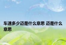 车速多少迈是什么意思 迈是什么意思 