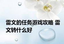 雷文的任务游戏攻略 雷文转什么好 