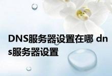 DNS服务器设置在哪 dns服务器设置 