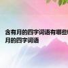 含有月的四字词语有哪些呢 含有月的四字词语 