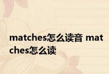 matches怎么读音 matches怎么读 