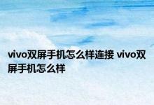 vivo双屏手机怎么样连接 vivo双屏手机怎么样 