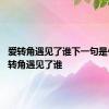 爱转角遇见了谁下一句是什么 爱转角遇见了谁 