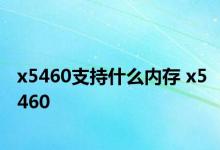 x5460支持什么内存 x5460 