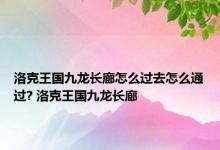 洛克王国九龙长廊怎么过去怎么通过? 洛克王国九龙长廊 