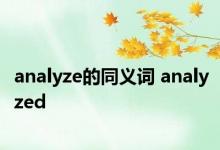 analyze的同义词 analyzed 