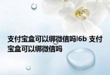 支付宝盒可以绑微信吗l6b 支付宝盒可以绑微信吗 