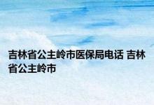 吉林省公主岭市医保局电话 吉林省公主岭市 