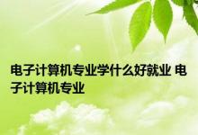 电子计算机专业学什么好就业 电子计算机专业 