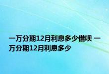 一万分期12月利息多少借呗 一万分期12月利息多少 