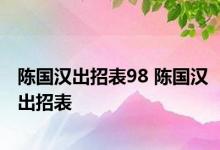 陈国汉出招表98 陈国汉出招表 