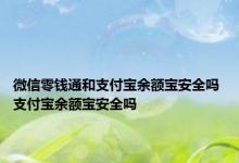 微信零钱通和支付宝余额宝安全吗 支付宝余额宝安全吗 