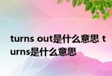 turns out是什么意思 turns是什么意思 