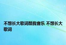 不想长大歌词酷我音乐 不想长大歌词 