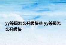 yy等级怎么升级快些 yy等级怎么升级快 