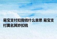 易宝支付扣我钱什么意思 易宝支付莫名其妙扣钱 