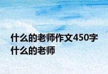 什么的老师作文450字 什么的老师 