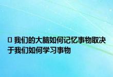 ​ 我们的大脑如何记忆事物取决于我们如何学习事物